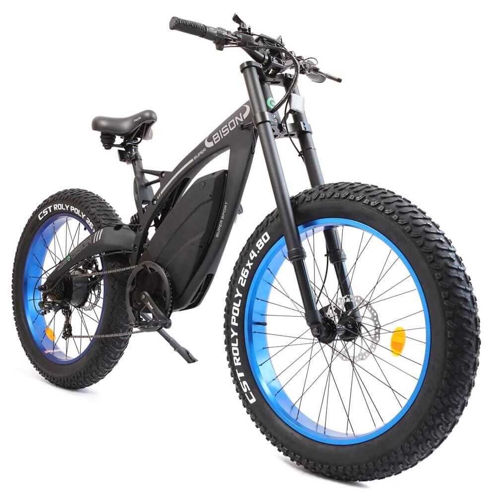 Ecotric1000W big fat tire ebike Bison-Matte Black