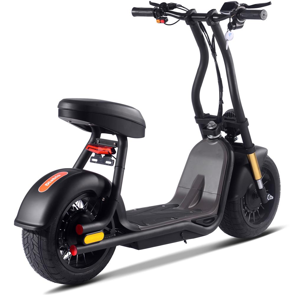 MotoTec Diablo 48V 1000W Lithium Electric Scooter Black