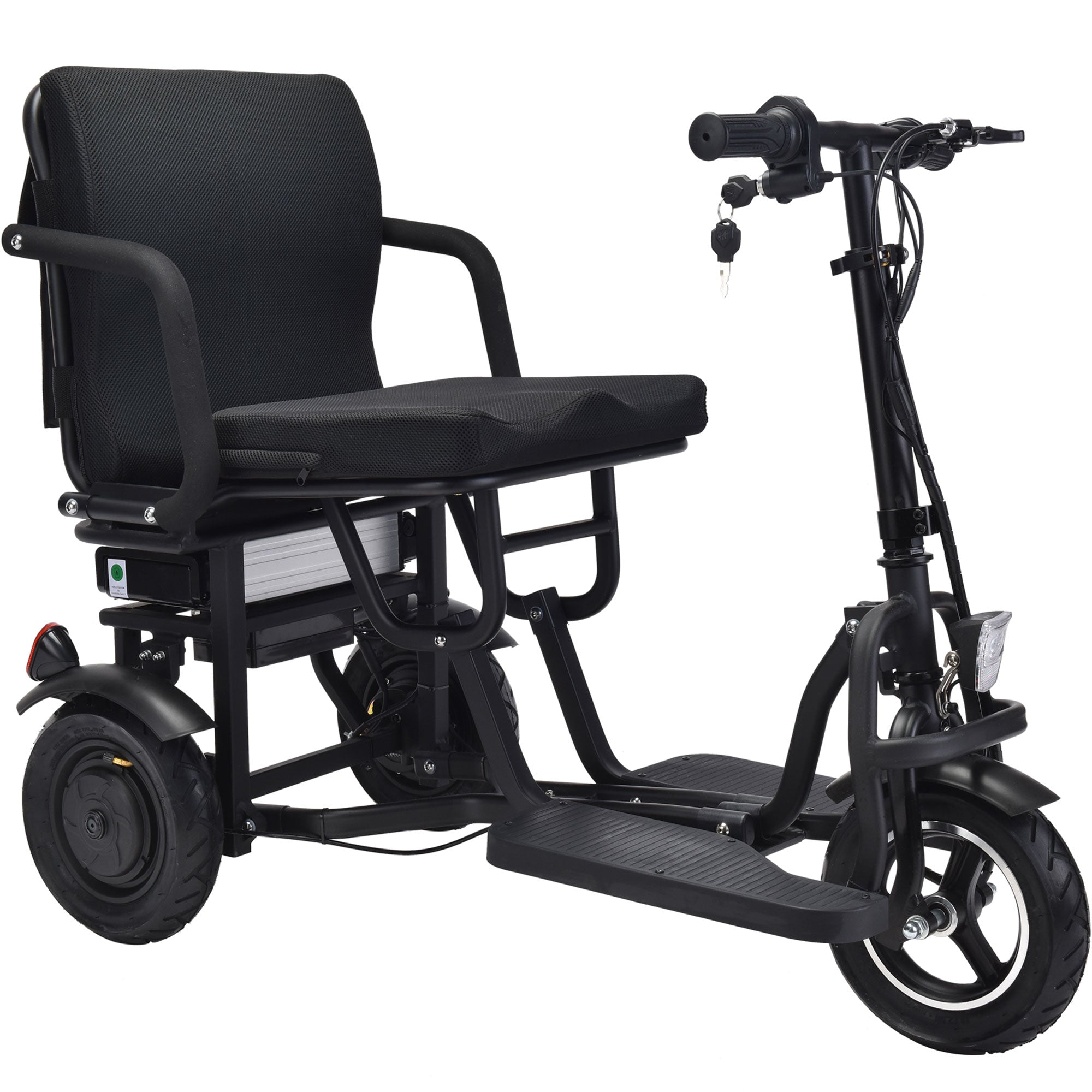 Folding Mobility Electric Trike 48V 700W Dual Motor Lithium Black