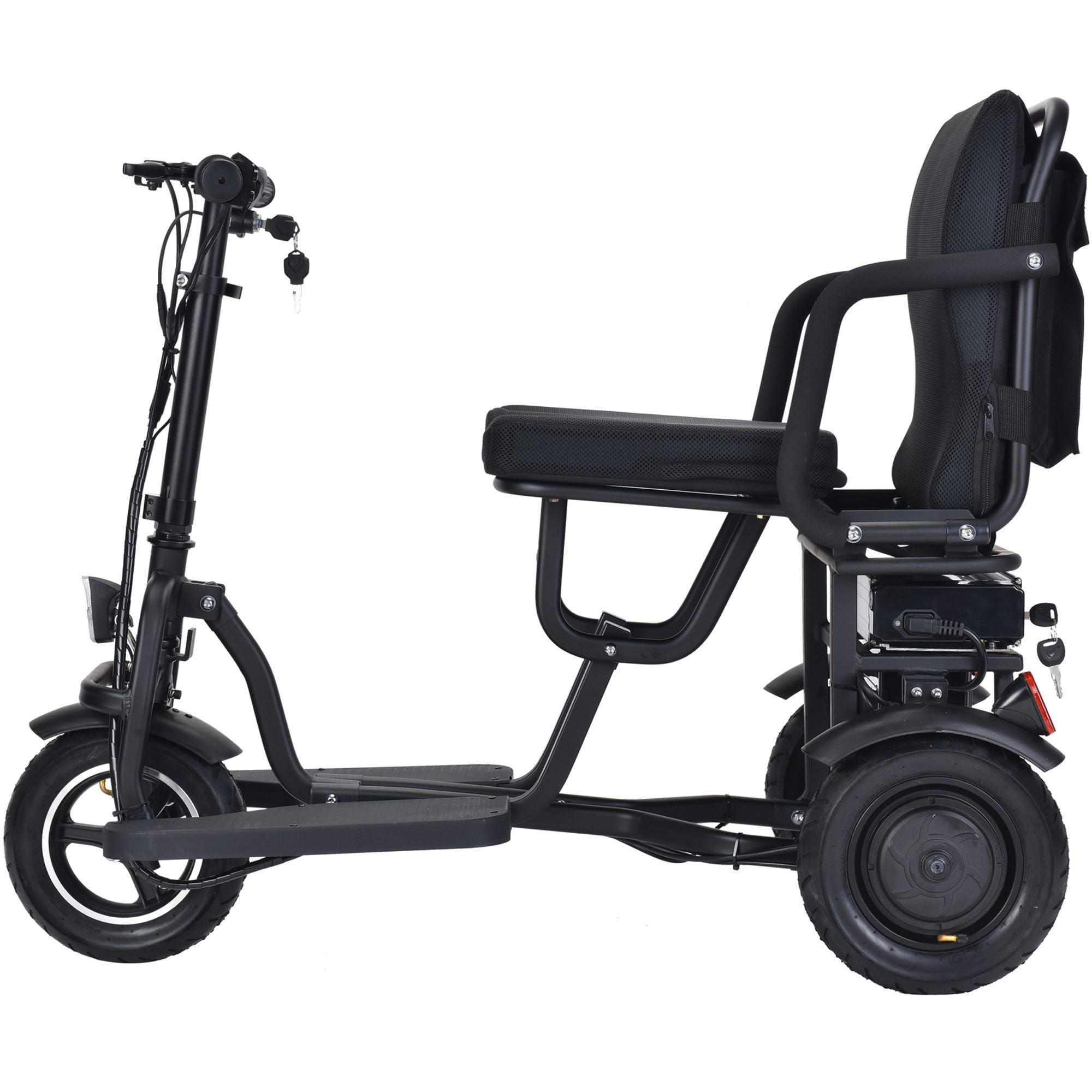 Folding Mobility Electric Trike 48V 700W Dual Motor Lithium Black