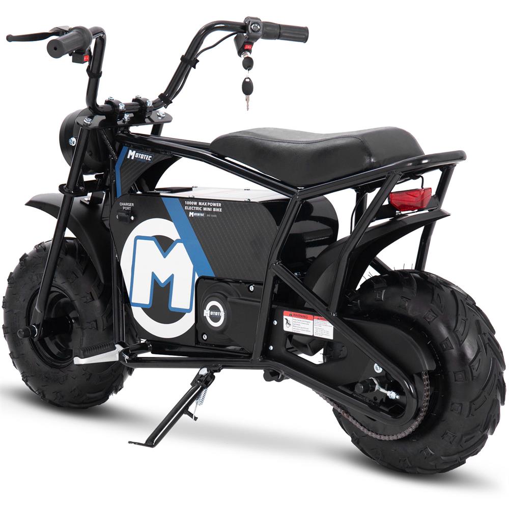 MotoTec 48V 1000W Electric Mini Bike Black