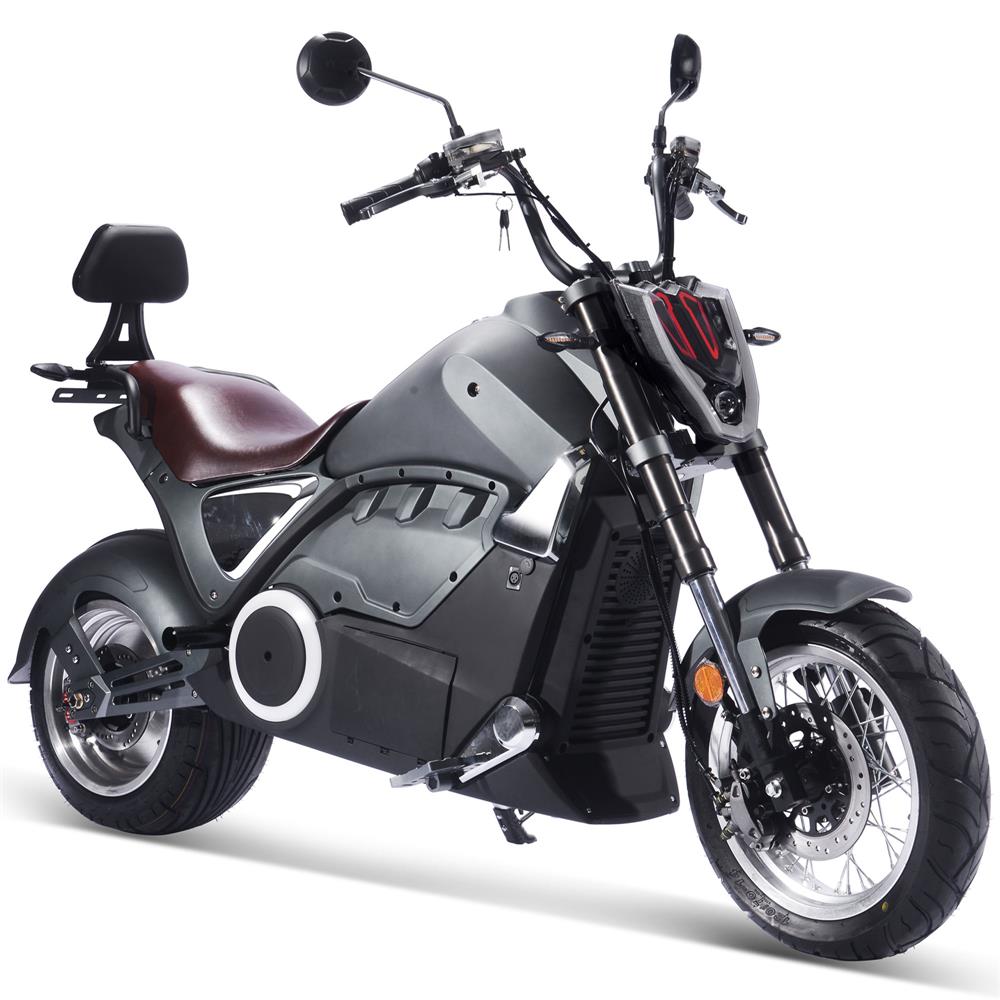 MotoTec Typhoon 72V 30ah 3000W Lithium Electric Scooter Gray