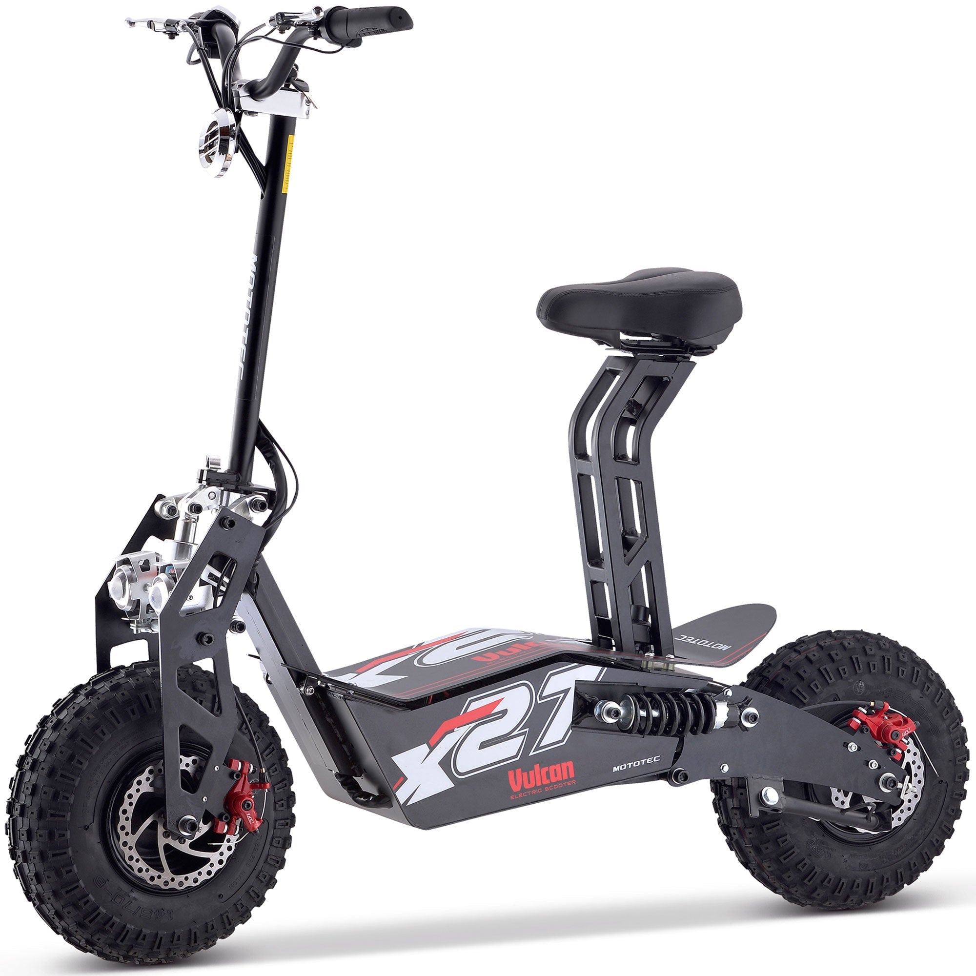 MotoTec Vulcan 48V 1600W Electric Scooter Black