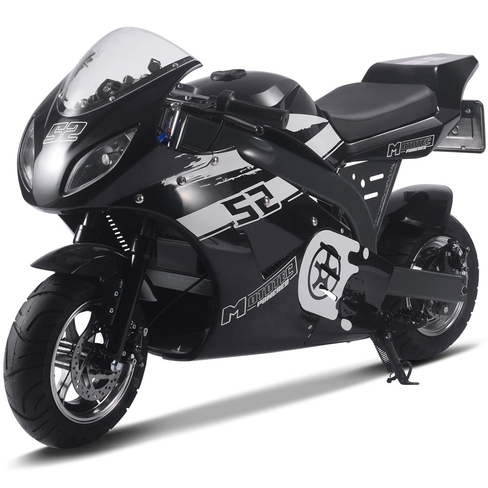 MotoTec 48V 1000W Electric Superbike Black